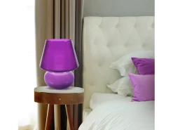 TOSEL Lámpara De Mesa^Lámpara de Mesa ,vidrio, ,A37xD30xP30cm Violeta