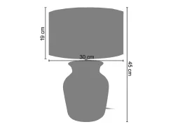 Lámpara de Mesa TOSEL ,vidrio,violeta ,A45xD30xP30cm