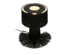 Lámpara de mesa Angie 2 de tela con flecos negros