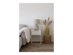 Lámpara de mesa BILBY – Base de cerámica y pantalla textil