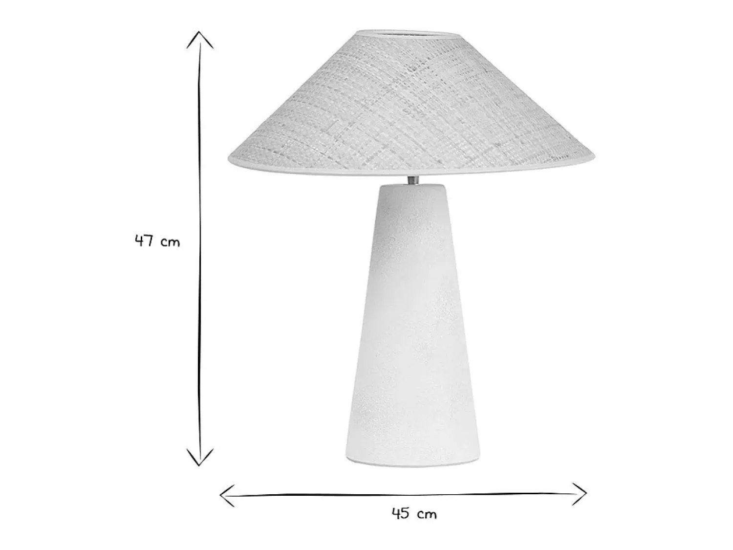 Miliboo Lámpara De Mesa^Lámpara de mesa blanca de cerámica con pantalla de mimbre H47 cm JUNI Blanco