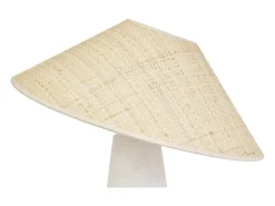 Miliboo Lámpara De Mesa^Lámpara de mesa blanca de cerámica con pantalla de mimbre H47 cm JUNI Blanco