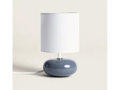 Discount Ledkia Lámpara de Mesa Cerámica Ava Marino Azul