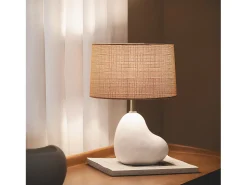 Hot Ledkia Lámpara de Mesa Cerámica Bulga Blanco