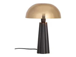 Lámpara de mesa con forma de seta en metal, D. 31 x H.42 cm, Dorado y negro, RANDALL
