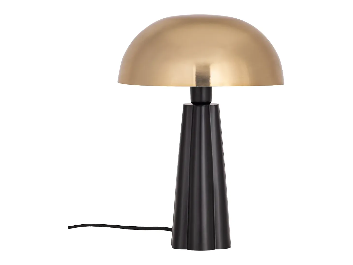 Lámpara de mesa con forma de seta en metal, D. 31 x H.42 cm, Dorado y negro, RANDALL