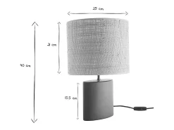 Lámpara de mesa de cerámica verde oscuro con pantalla de rafia natural 40 cm TIGA