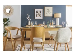 Lámpara de mesa de cerámica esmaltada blanca con pantalla de rafia natural 64 cm MAJES
