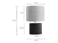 Miliboo Lámpara De Mesa^Lámpara de mesa de cerámica negra mate con pantalla de rafia TIGA Negro