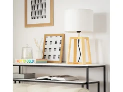 Best Ledkia Lámpara de Mesa de Madera Korsade Blanco