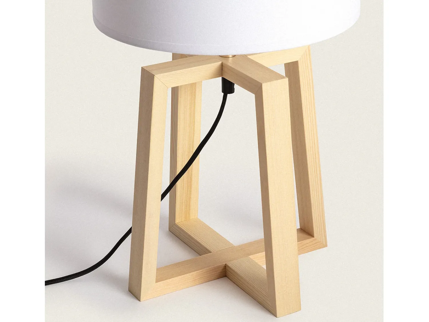 Best Ledkia Lámpara de Mesa de Madera Korsade Blanco
