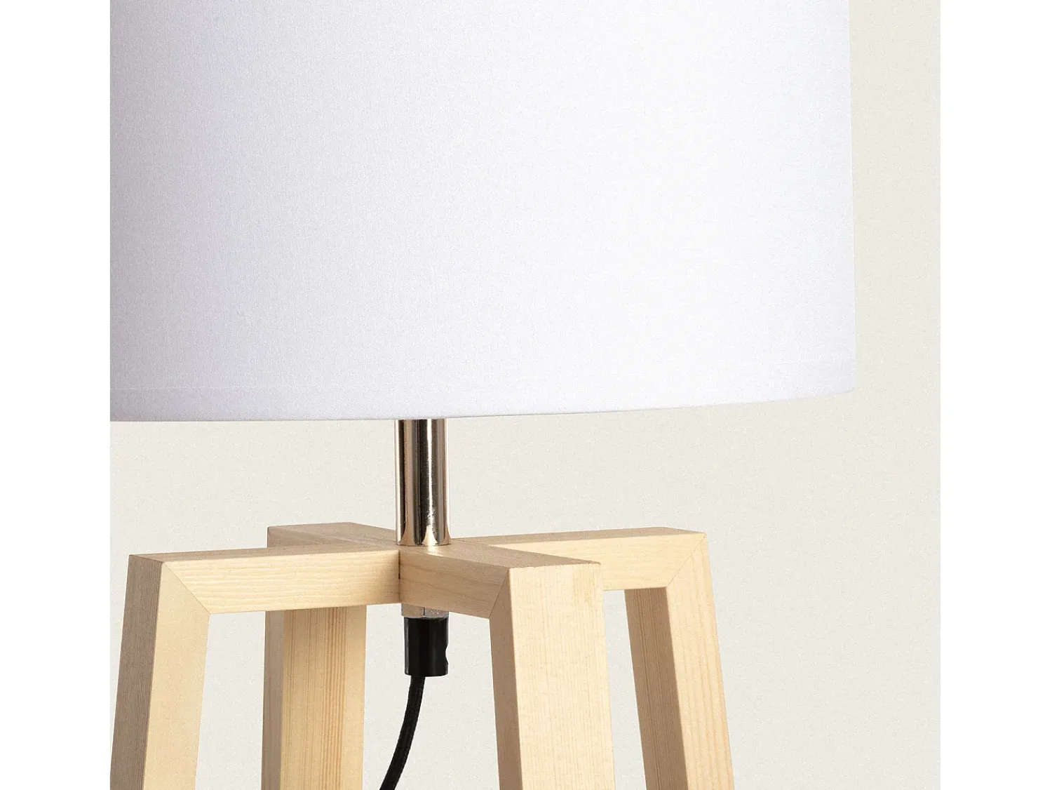 Best Ledkia Lámpara de Mesa de Madera Korsade Blanco