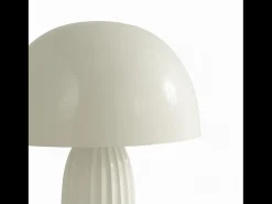 Lámpara de mesa de metal blanco con acabado brillante - Joy