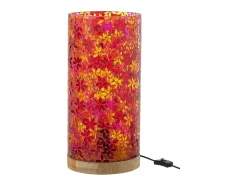 Lámpara de mesa de mosaico de flores de cristal multicolor 21x21x45.5 cm