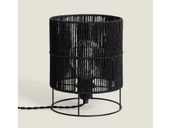Best Ledkia Lámpara de Mesa de Papel Trenzado Khalo Negro