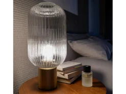 Rendez-Vous Déco Lámpara De Mesa^Lámpara de mesa de vidrio estriado - Lou Transparente