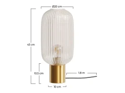 Rendez-Vous Déco Lámpara De Mesa^Lámpara de mesa de vidrio estriado - Lou Transparente