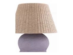 Lámpara de mesa de yute y papel morado - Ida