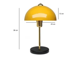 Online Concept-Usine Lámpara de mesa diseño moderno en forma de seta negra 49cm de metal y madera Amarillo