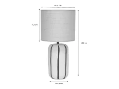 Outlet Sweeek Lámpara de mesa interior de cerámica, pantalla efecto ratán Blanco