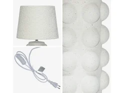 Lámpara de mesa interior de cerámica blanco