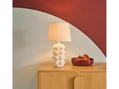 Lámpara de mesa interior de cerámica blanco