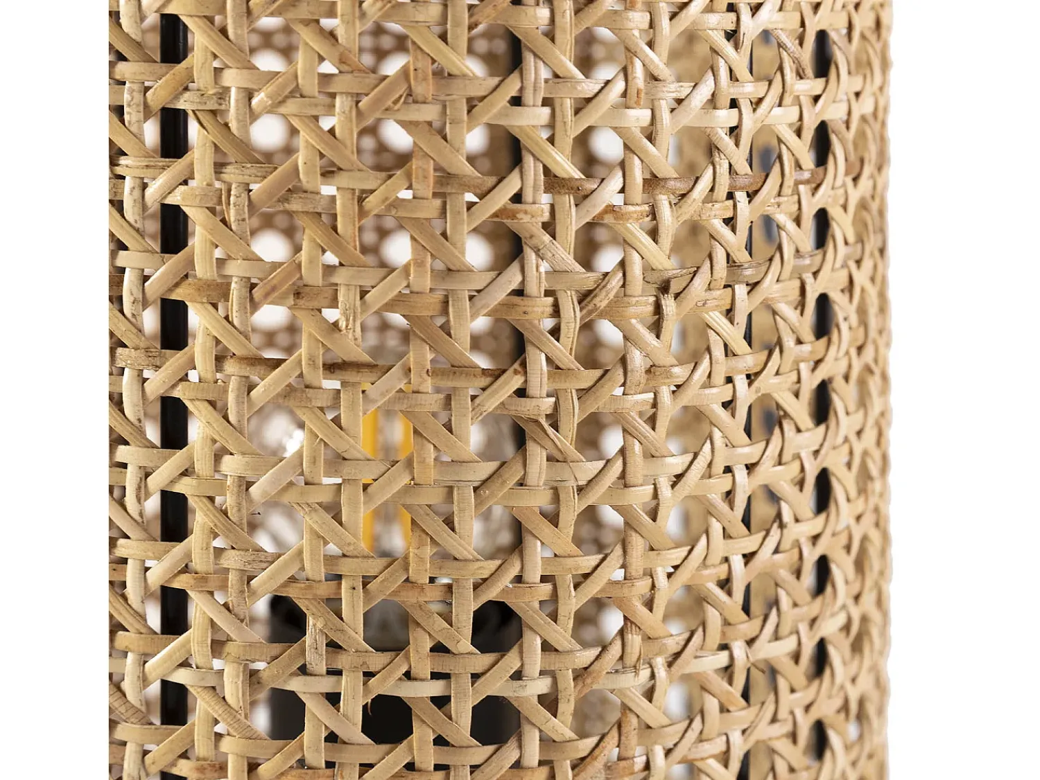 Hot VS Venta-stock Lámpara de mesa Isao de ratán natural, diámetro 20 cm Beige