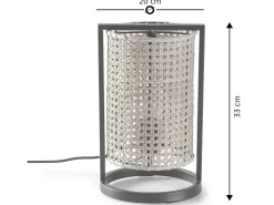Hot VS Venta-stock Lámpara de mesa Isao de ratán natural, diámetro 20 cm Beige