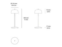 Lámpara De Mesa^Lámpara de mesa LED de cobre recargable y regulable Zafferano CIRCE Naranja
