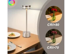 Discount NETTLIFE Lámpara de mesa LED inalámbrica , funciona con pilas, regulable, recargable por USB-C, táctil dorada, para escritorio (plateada, paquete de 2) Plateado