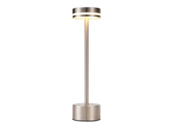 Discount NETTLIFE Lámpara de mesa LED inalámbrica , funciona con pilas, regulable, recargable por USB-C, táctil dorada, para escritorio (plateada, paquete de 2) Plateado