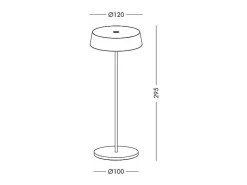 Hot Lámpara de mesa LED Inemuri Antracita con USB Touch recargable y regulable 12 h de duración de la batería Gris antracita