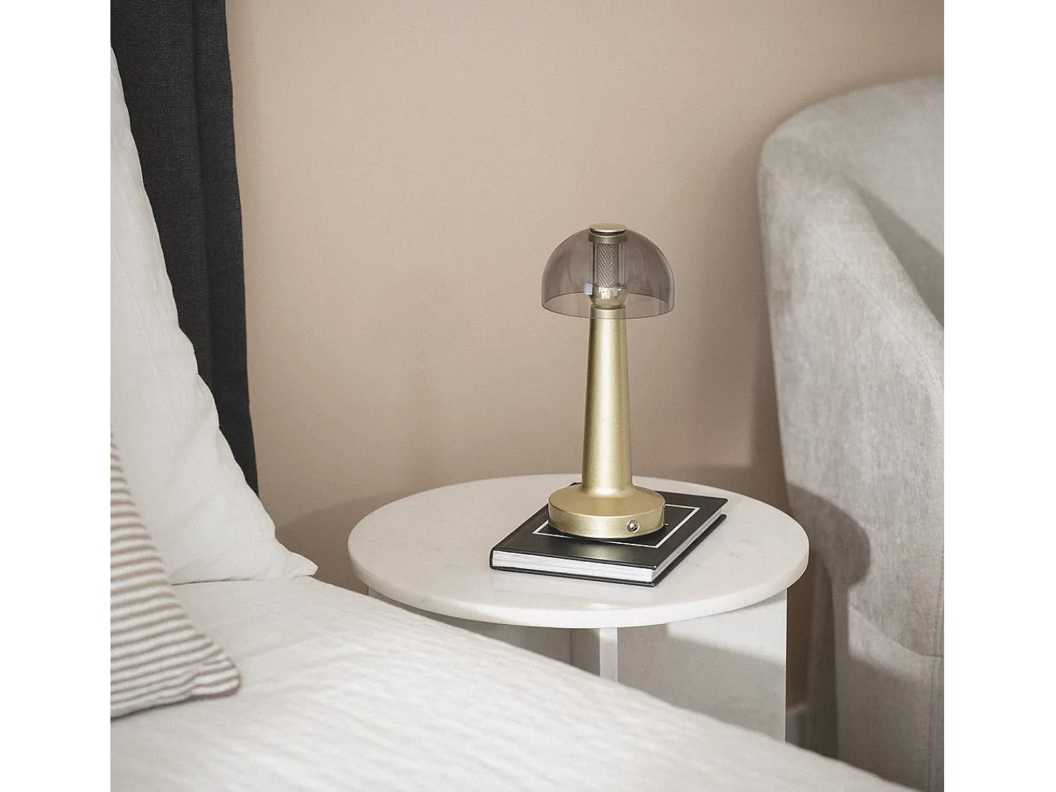 Best Ledkia Lámpara de Mesa LED Metal Portátil con Batería USB Recargable Luliu Orsha Dorado