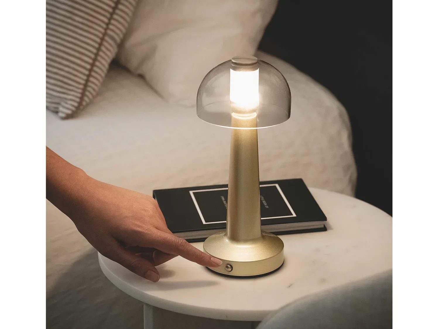 Best Ledkia Lámpara de Mesa LED Metal Portátil con Batería USB Recargable Luliu Orsha Dorado