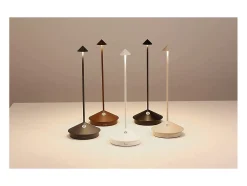 Outlet Lámpara de mesa LED Pina Pro, color cobre, recargable, regulable, inalámbrica, color azafrán Naranja