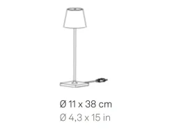 Best Lámpara de mesa LED Poldina Corten 230V con cable regulable, 11 x 38 cm - Diseño moderno en aluminio Marru00f3n