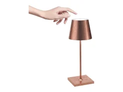 Online Lámpara de mesa LED Poldina Pro Mini Copper Leaf recargable y regulable con batería de hasta 12 horas Naranja