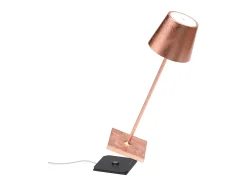 Lámpara De Mesa^Lámpara de mesa LED Poldina Pro Foglia Copper recargable y regulable con batería de hasta 12 horas Naranja