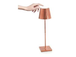 Lámpara De Mesa^Lámpara de mesa LED Poldina Pro Foglia Copper recargable y regulable con batería de hasta 12 horas Naranja