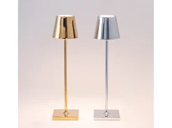 Lámpara de mesa LED Poldina Pro Micro Gold Glossy recargable y regulable con batería de hasta 12 horas