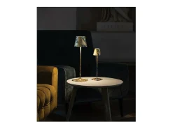 New Lámpara de mesa LED Poldina Pro Air Force Blue Gold Leaf Craquelè recargable y regulable con batería hasta 12 horas Amarillo