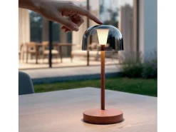 Sale Ledkia Lámpara de Mesa LED Portátil para Exterior Metal con Batería Recargable Lendora Smoke Terracota