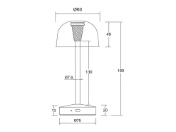 Sale Ledkia Lámpara de Mesa LED Portátil para Exterior Metal con Batería Recargable Lendora Smoke Terracota