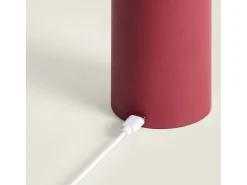 Discount Ledkia Lámpara de Mesa LED Portátil con Batería USB Recargable Leta Burdeos Blanco
