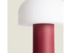 Discount Ledkia Lámpara de Mesa LED Portátil con Batería USB Recargable Leta Burdeos Blanco