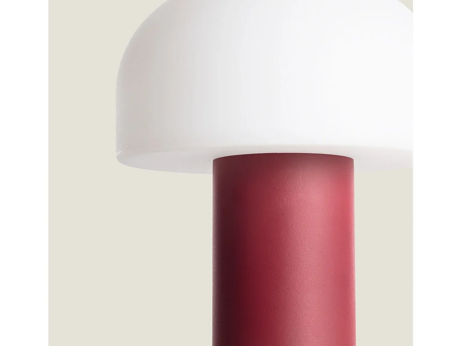 Discount Ledkia Lámpara de Mesa LED Portátil con Batería USB Recargable Leta Burdeos Blanco