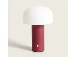 Discount Ledkia Lámpara de Mesa LED Portátil con Batería USB Recargable Leta Burdeos Blanco