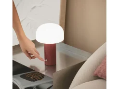 Discount Ledkia Lámpara de Mesa LED Portátil con Batería USB Recargable Leta Burdeos Blanco