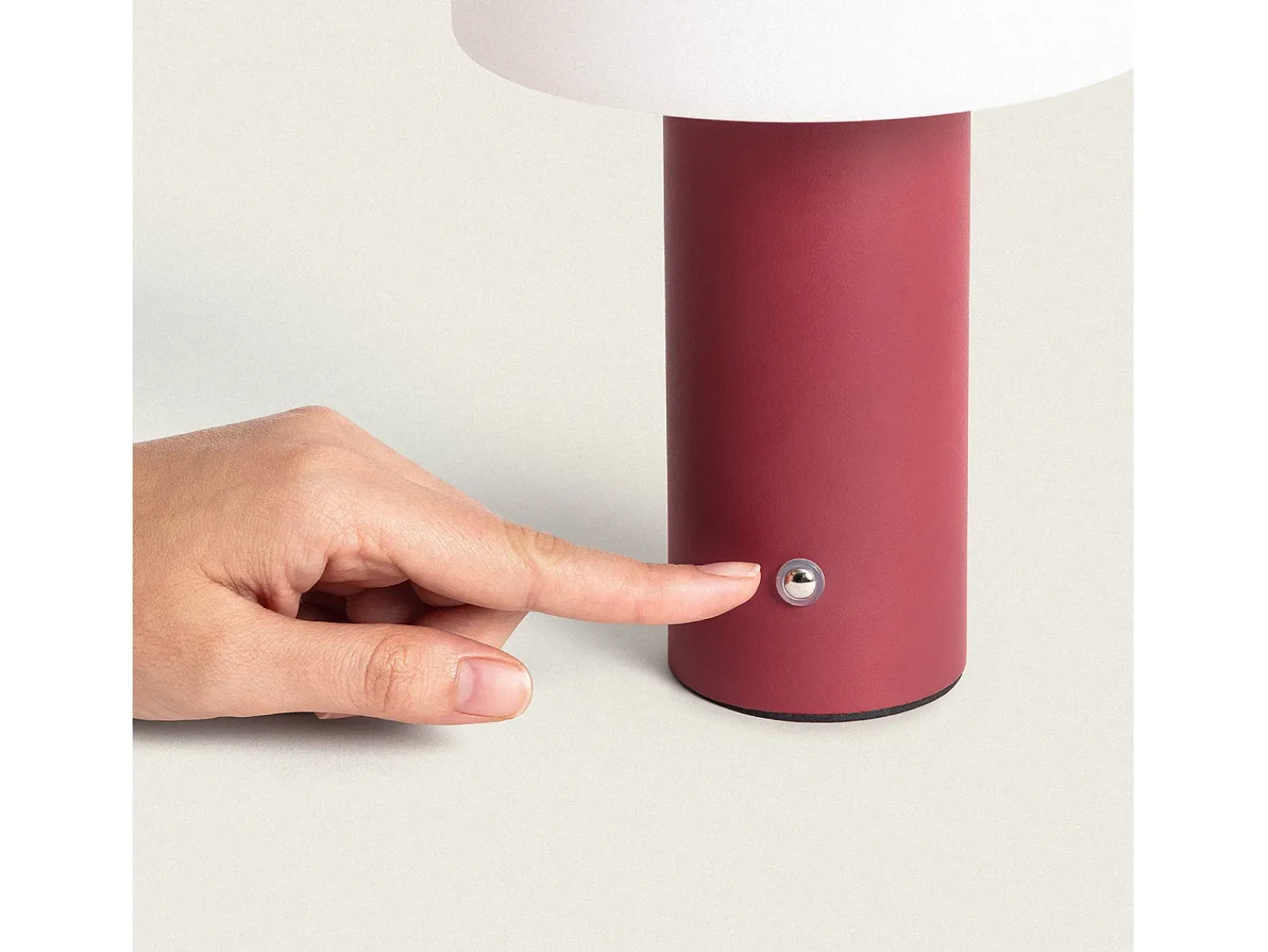 Discount Ledkia Lámpara de Mesa LED Portátil con Batería USB Recargable Leta Burdeos Blanco