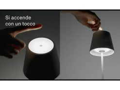 Hot Lámpara de mesa LED recargable y regulable Poldina Pro Blu Avio con duración de batería de hasta 12 horas. Para uso exterior IP65 Azul